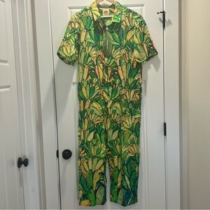 NWT Farm Rio Green Banana Jumpsuit.